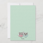 Modern Bride & Groom Owl Couple Wedding Invite Kaart (Achterkant)