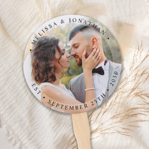 Modern Bride Groom Simple Photo Wedding Handwaaier