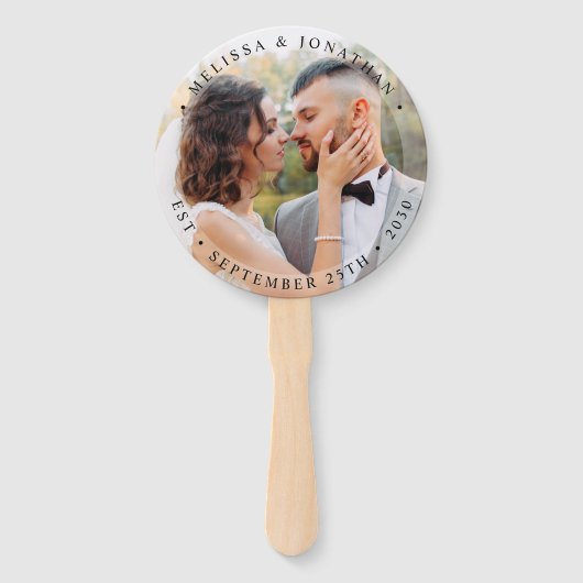 Modern Bride Groom Simple Photo Wedding Handwaaier (Voorkant)