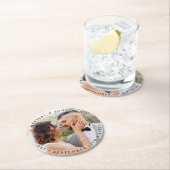 Modern Bride Groom Simple Photo Wedding Ronde Kartonnen Onderzetter (Insitu)