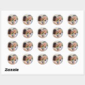 Modern Bride Groom Simple Photo Wedding Ronde Sticker (Vel)