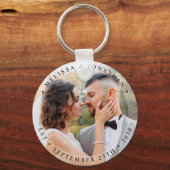Modern Bride Groom Simple Photo Wedding Sleutelhanger (Voorkant)