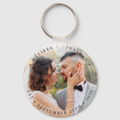 Modern Bride Groom Simple Photo Wedding Sleutelhanger (Achterkant)