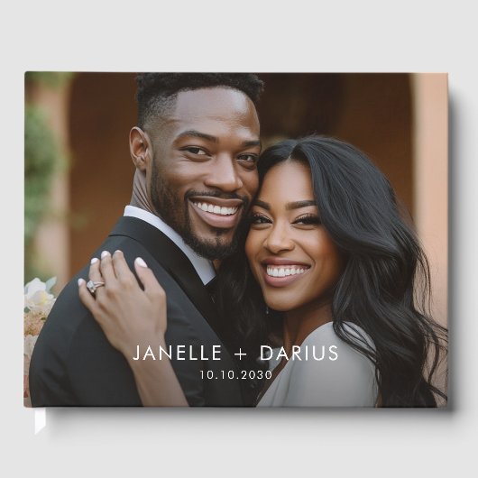 Modern Bride Groom Wedding Guest Book Gastenboek (Voorkant)