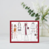 Modern Bride II Paper Doll Briefkaart (Staand voorkant)