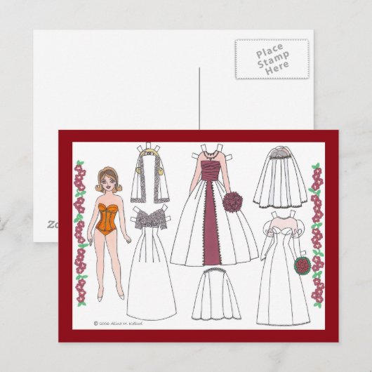 Modern Bride II Paper Doll Briefkaart (Voorkant / Achterkant)