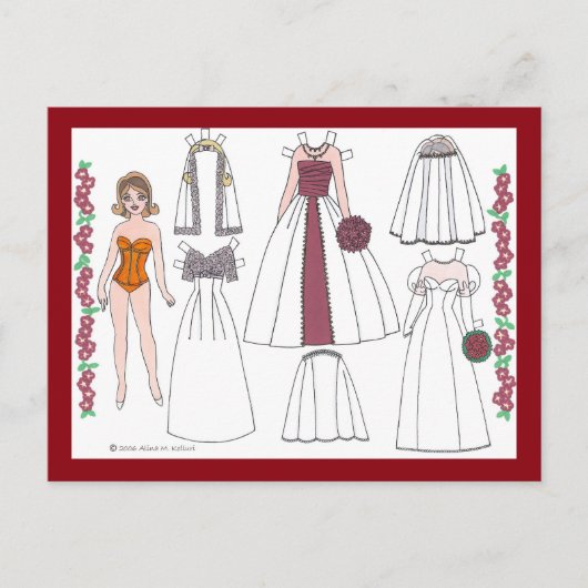 Modern Bride II Paper Doll Briefkaart (Voorkant)