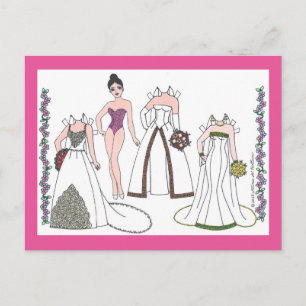 Modern Bride III-Briefkaart voor poppen Briefkaart