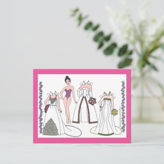 Modern Bride III Paper Doll Briefkaart (Staand voorkant)