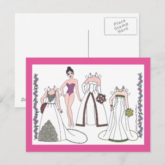 Modern Bride III Paper Doll Briefkaart (Voorkant / Achterkant)