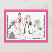 Modern Bride III Paper Doll Briefkaart