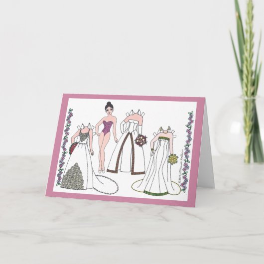 Modern Bride III-papier Doll Blank Wenskaart Kaart (Voorkant)