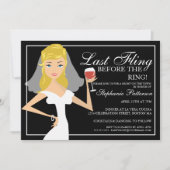Modern Bride Last Fling Bachelorette Party Kaart (Voorkant)
