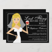 Modern Bride Last Fling Bachelorette Party Kaart (Voorkant / Achterkant)