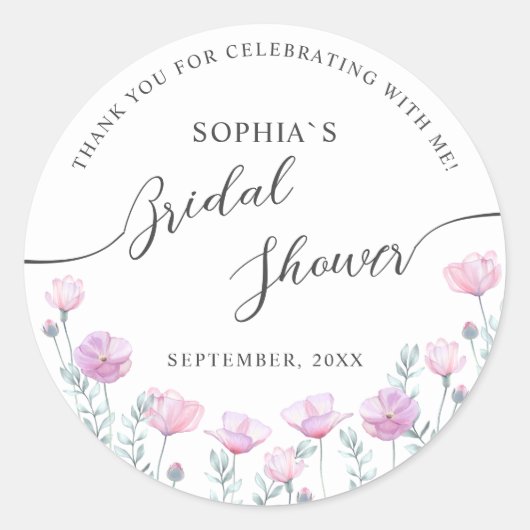 Modern Bride Shower Square Sticker  (Voorkant)