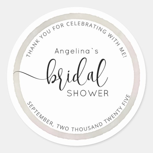 Modern Bride Shower Sticker  (Voorkant)