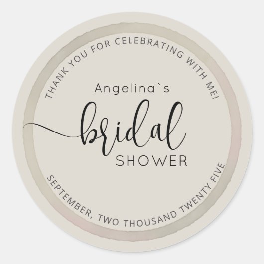 Modern Bride Shower Sticker (Voorkant)