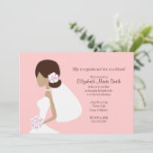 Modern Bride Silhouette Invitation Kaart (Staand voorkant)