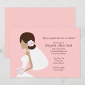 Modern Bride Silhouette Invitation Kaart (Voorkant / Achterkant)
