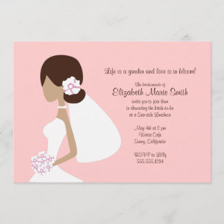Modern Bride Silhouette Invitation Kaart