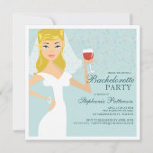 Modern Bride Wine Bachelorette Party Uitnodiging (Voorkant)