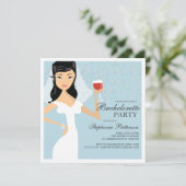 Modern Bride Wine Bachelorette Party Uitnodiging (Staand voorkant)