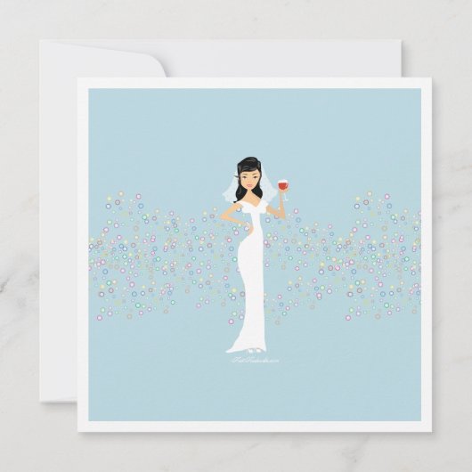 Modern Bride Wine Bachelorette Party Uitnodiging (Achterkant)