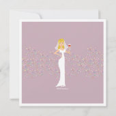 Modern Bride Wine Bachelorette Party Uitnodiging (Achterkant)