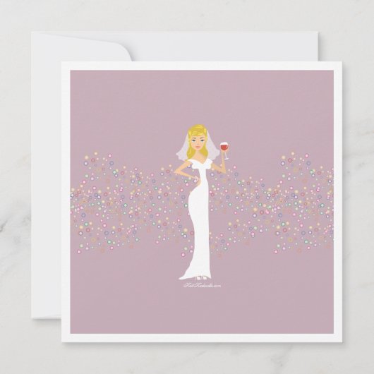 Modern Bride Wine Bachelorette Party Uitnodiging (Achterkant)