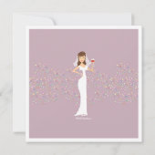 Modern Bride Wine Bachelorette Party Uitnodiging (Achterkant)