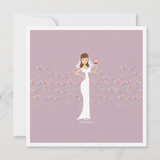 Modern Bride Wine Bachelorette Party Uitnodiging (Achterkant)