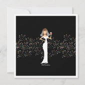 Modern Bride Wine Bachelorette Party Uitnodiging (Achterkant)