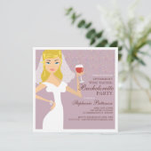 Modern Bride Wine Tasting Bachelorette Party Kaart (Staand voorkant)