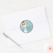 Modern Bride Wine Thema Vrijgezellenfeest Favor Ronde Sticker (Envelop)