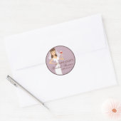Modern Bride Wine Thema Vrijgezellenfeest Favor Ronde Sticker (Envelop)