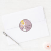Modern Bride Wine Thema Vrijgezellenfeest Favor Ronde Sticker (Envelop)