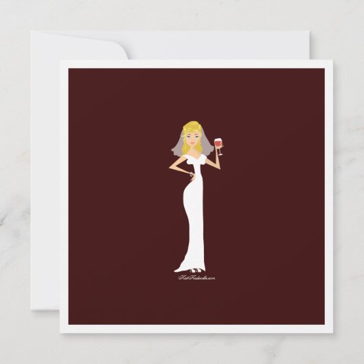 Modern Bride Wine Theme Bridal Shower Kaart (Achterkant)