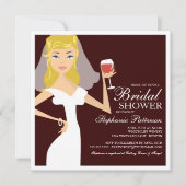Modern Bride Wine Theme Bridal Shower Kaart (Voorkant)