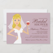 Modern Bride Wine Theme Bridal Shower Kaart (Voorkant)