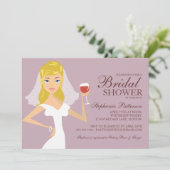 Modern Bride Wine Theme Bridal Shower Kaart (Staand voorkant)