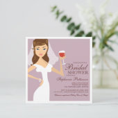 Modern Bride Wine Theme Bridal Shower Kaart (Staand voorkant)