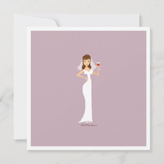 Modern Bride Wine Theme Bridal Shower Kaart (Achterkant)