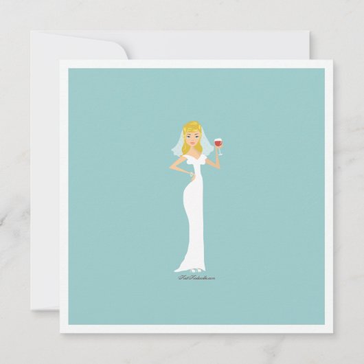 Modern Bride Wine Theme Bridal Shower Kaart (Achterkant)