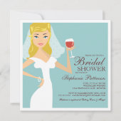 Modern Bride Wine Theme Bridal Shower Kaart (Voorkant)