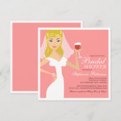 Modern Bride Wine Theme Bridal Shower Kaart (Voorkant / Achterkant)