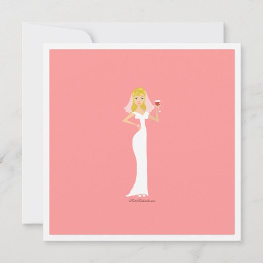 Modern Bride Wine Theme Bridal Shower Kaart (Achterkant)