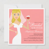 Modern Bride Wine Theme Bridal Shower Kaart (Voorkant)