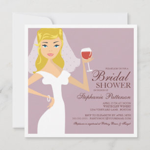 Modern Bride Wine Theme Bridal Shower Kaart