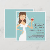 Modern Bride Wine Theme Bridal Shower Kaart (Voorkant / Achterkant)