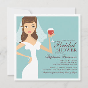Modern Bride Wine Theme Bridal Shower Kaart
